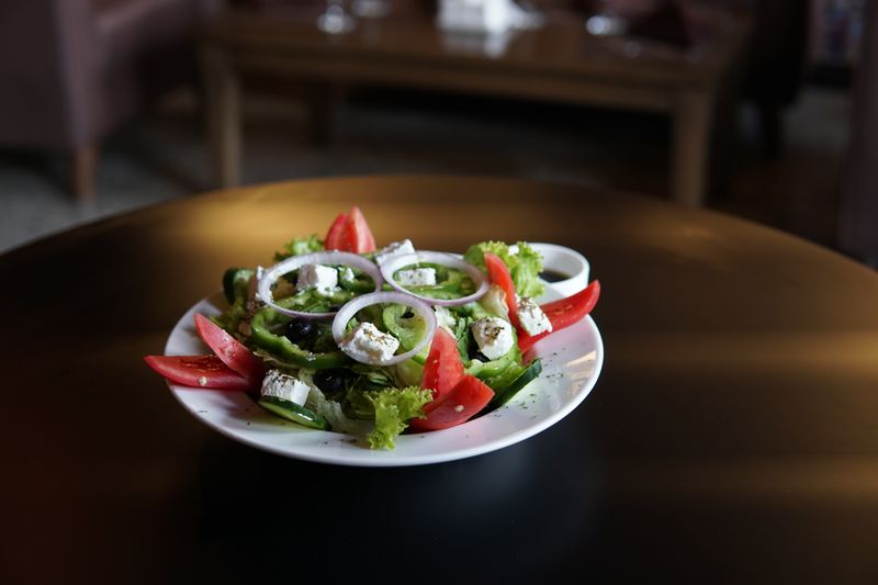 Greek Salad with feta and olives at Marcos