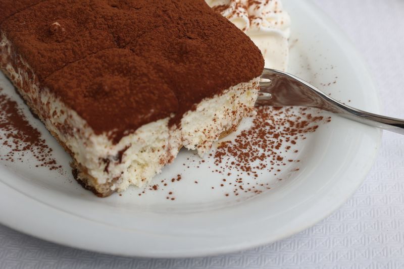 Classic Tiramisu dessert at Marcos restaurant