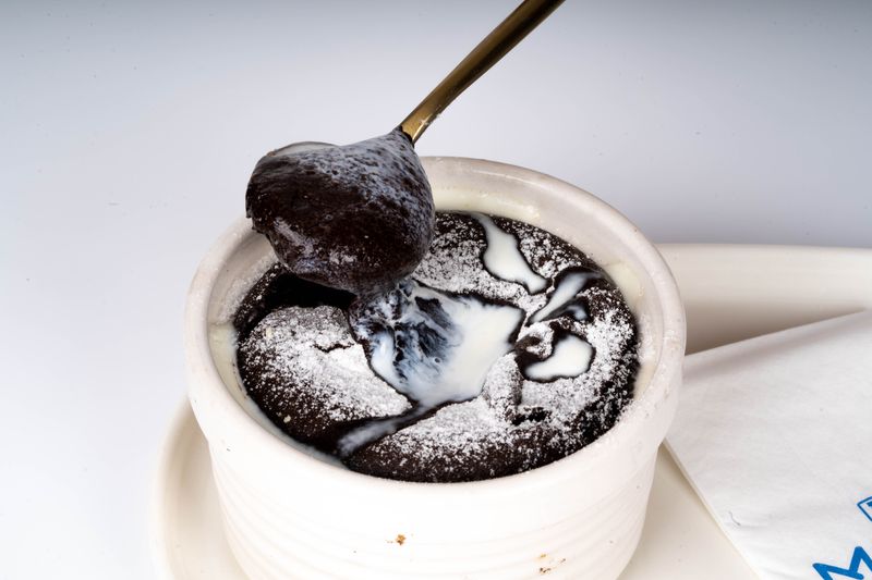 Chocolate Lava Cake with vanilla ice cream at Marcos